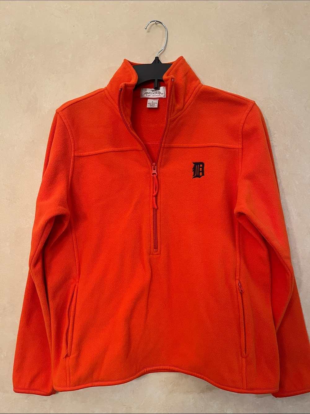 Antigua Women’s Orange Quarter-Zip Fleece Pullover - Detroit Tigers